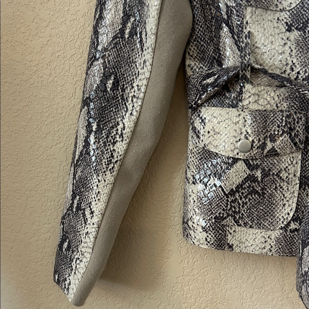 Marciano Women's Snake Print Blazer - Black and White - Picture 3 of 5